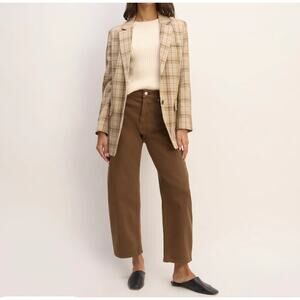 NWOT Everlane Way High Curve Ankle Barrel Jeans Cocoa Brown Sz 29 R